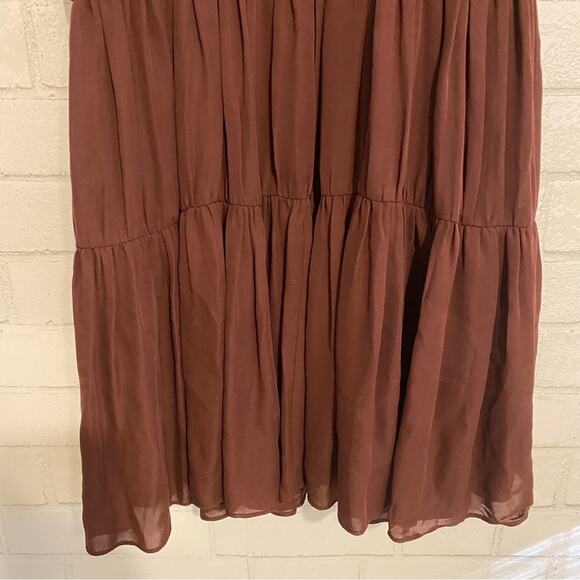 Cinq a Sept $380 Silk Lotus Pleated Dress In Rum Raisin. XS EUC - Picture 11 of 16